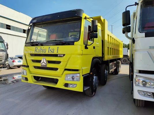 노란색 351-450hp 6-8L 시노트럭 HOWO 덤프 트럭 틱핑 트럭 중량용 덤퍼 틱퍼 트랙터 트럭
