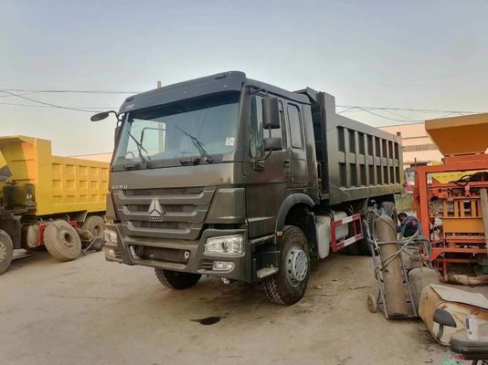 HOWO 6*4 덤프 트럭 중고 10 타이어 회색 색상 시노트럭 351-450hp 8500*2496*3450 mm