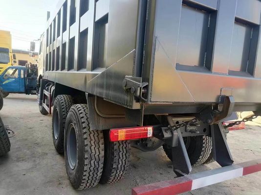 HOWO 6*4 덤프 트럭 중고 10 타이어 회색 색상 시노트럭 351-450hp 8500*2496*3450 mm