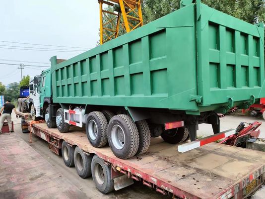 전면 승강기 스타일 375HP 시노트럭 HOWO 8*4 덤프 트럭 덤핑용 중고 트럭
