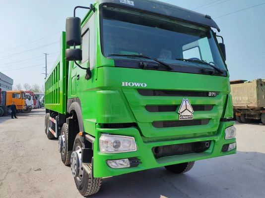 녹색 색상 Sinotruk HOWO 8*4 덤프 트럭 DOT 인증 12.00r20 타이어 사용 트럭
