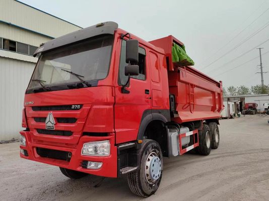 전면 리프팅 스타일 10타이어 351-450hp 빨간색 U형 덤프 트럭 중고 트럭 10타이어