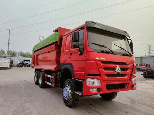 전면 리프팅 스타일 10타이어 351-450hp 빨간색 U형 덤프 트럭 중고 트럭 10타이어