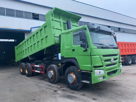 수동 변속기형 시노트럭 HOWO 녹색 12륜 8*4 덤프 트럭 371-430HP
