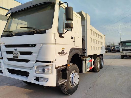 6×4 프론트 리프팅 스타일 덤프 트럭 351-450HP 중고 Sinotruck HOWO 10바퀴 화이트