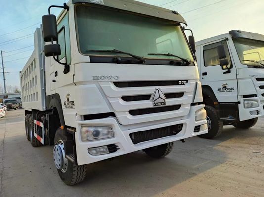 6×4 프론트 리프팅 스타일 덤프 트럭 351-450HP 중고 Sinotruck HOWO 10바퀴 화이트