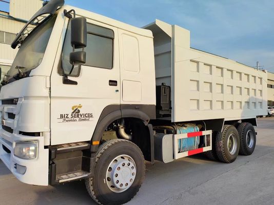 6×4 프론트 리프팅 스타일 덤프 트럭 351-450HP 중고 Sinotruck HOWO 10바퀴 화이트
