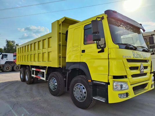 노란색 351-450hp 6-8L 시노트럭 HOWO 덤프 트럭 틱핑 트럭 중량용 덤퍼 틱퍼 트랙터 트럭