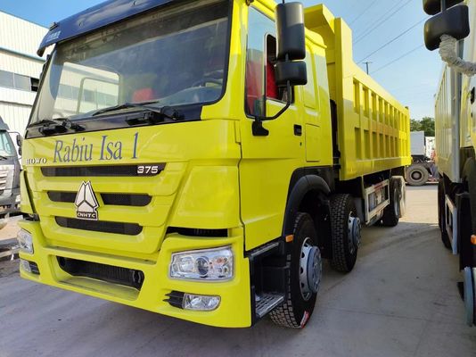 중고 노란색 Sinotruk HOWO 8*4 웨이차이 엔진과 12.00r20 타이어