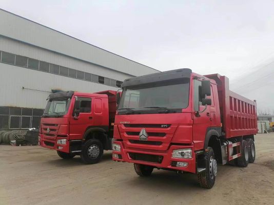 시노트룩 HOWO 6X4 트럭 371HP 10 휠 사용 된 덤프 트럭 6-8L 엔진 용량