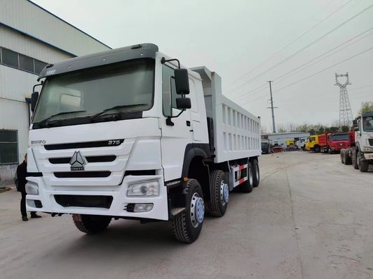 방사선 타이어 디자인 375HP 시노트럭 12 바퀴 HOWO 8*4 흰색 운송용 덤프 트럭