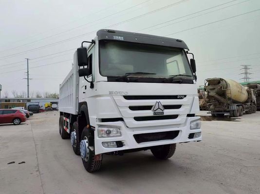 방사선 타이어 디자인 375HP 시노트럭 12 바퀴 HOWO 8*4 흰색 운송용 덤프 트럭