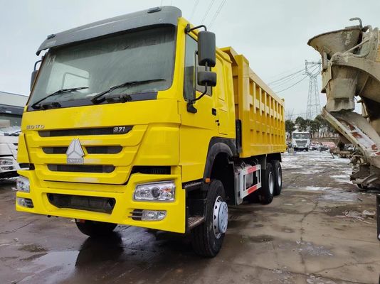 6-8L 엔진 용량 Sinotruck HOWO 6*4 덤프 트럭 오른손 구동 중고용 트럭
