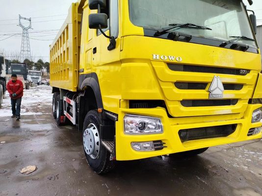 6-8L 엔진 용량 Sinotruck HOWO 6*4 덤프 트럭 오른손 구동 중고용 트럭