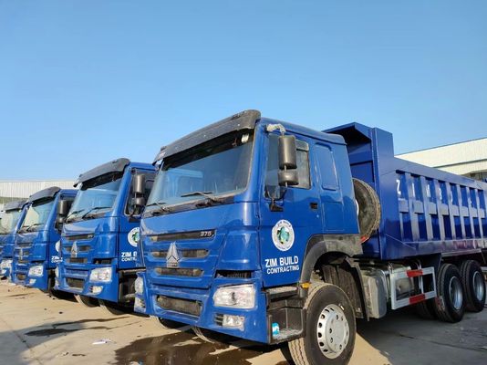 수동 변속기 6×4 드라이브 휠 시노트럭 HOWO 블루 덤프 트럭 10 타이어