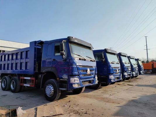 수동 변속기 6×4 드라이브 휠 시노트럭 HOWO 블루 덤프 트럭 10 타이어