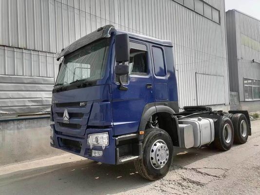 블루 시노트럭 HOWO 6X4 10 휠 사용 트랙터 트럭