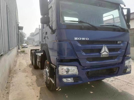 블루 시노트럭 HOWO 6X4 10 휠 사용 트랙터 트럭