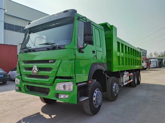 시노트룩 HOWO 8*4 덤프 트럭 375HP 녹색 색상 10500 x 2600m x 3400mm