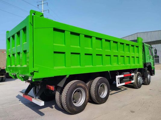 시노트룩 HOWO 8*4 덤프 트럭 375HP 녹색 색상 10500 x 2600m x 3400mm