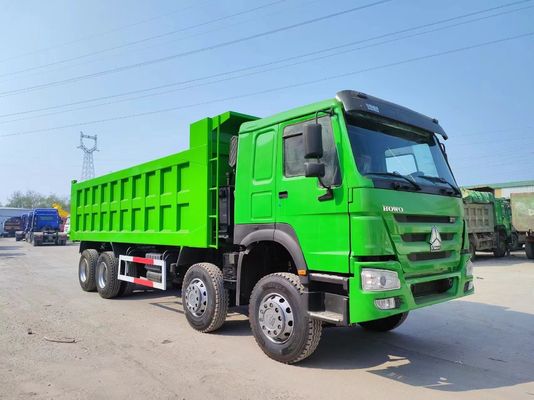 시노트룩 HOWO 8*4 덤프 트럭 375HP 녹색 색상 10500 x 2600m x 3400mm