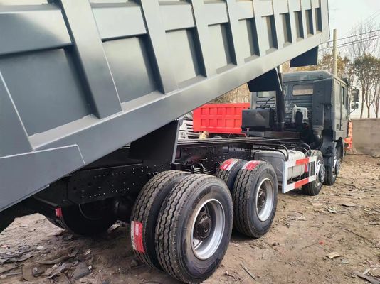 375HP 12 휠 40t Shacman 8X4 사용 된 덤프 트럭 슈퍼 드라이브 마력 351-450hp
