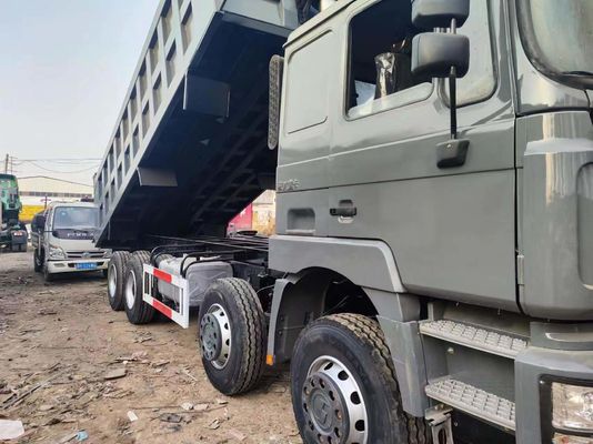 샤크맨 8X4 사용 된 덤프 트럭 375HP 12 바퀴 40t 앞 리프팅 스타일 승력 351-450hp