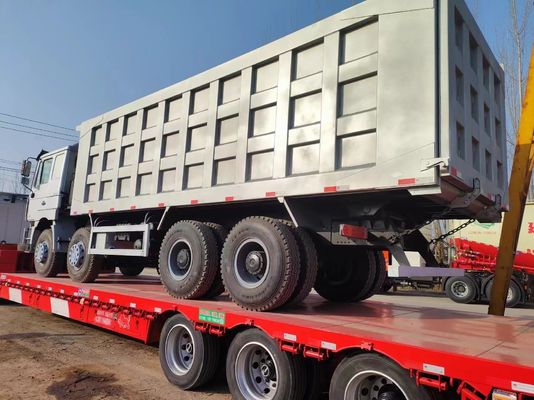 샤크맨 8X4 사용 된 덤프 트럭 375HP 12 바퀴 40t 앞 리프팅 스타일 승력 351-450hp