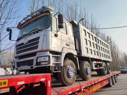 샤크맨 8X4 사용 된 덤프 트럭 375HP 12 바퀴 40t 앞 리프팅 스타일 승력 351-450hp